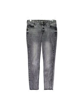Old Navy Jeans Womens Size 6 Gray Rockstar Super Skinny Button Fly Stretch Denim